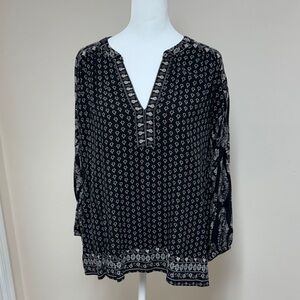 Knox Rose Black Patterned Women's Top